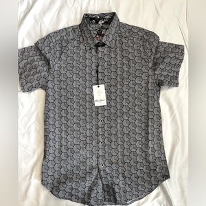 Robert Graham NWT Coldwell black and white patterned short sleeve mens small